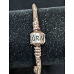 Pandora Moments 7" Three Section Silver Bracelet Locking Clasp Twist On